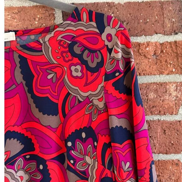 Trina by Trina Turk Retro Floral Long Sleeve Knit Dress NWT Size M - Picture 3 of 7